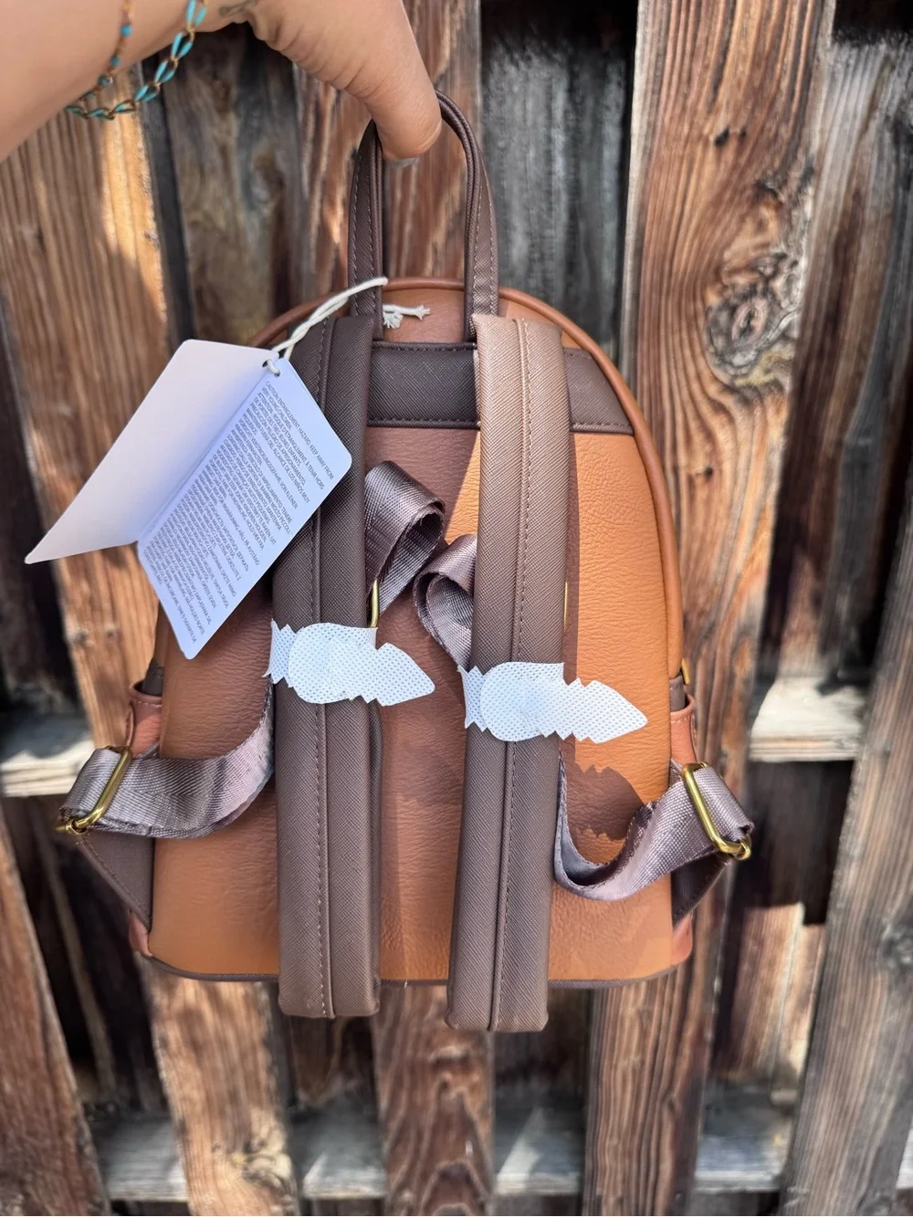 Loungefly Brown Floral Stitch Mini Backpack